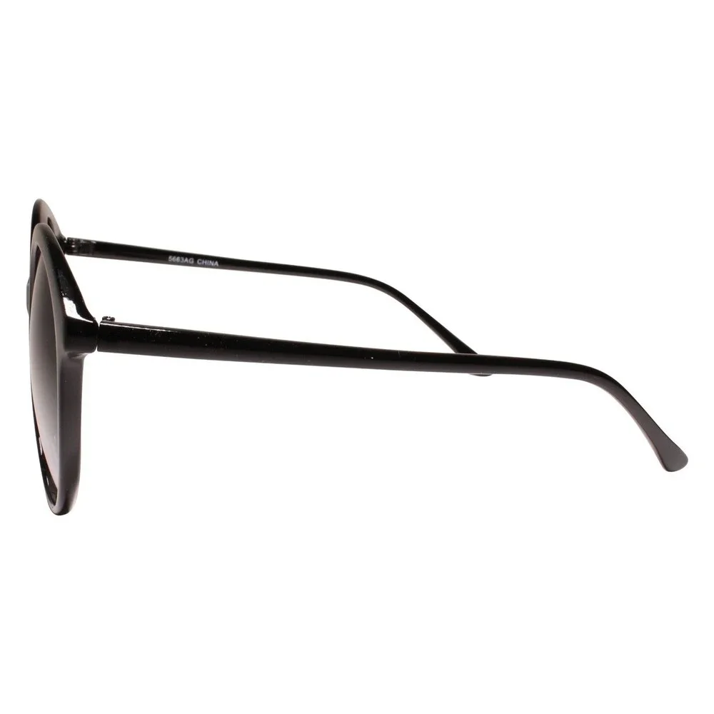 Classic Vintage Retro Oversized Exaggerated Womens Round Sunglasses Black